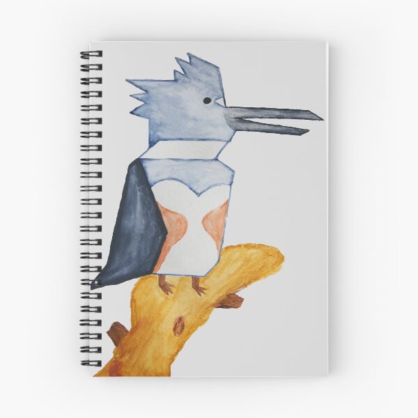Item preview, Belted Kingfisher cubist watercolor designed and sold by CoastalCaptures.