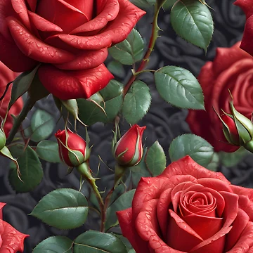Artwork thumbnail, Red Roses Pattern by TheArtOfPat