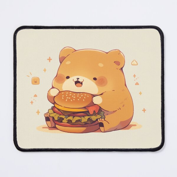 Item preview, Happy Bear Eating Hamburger designed and sold by ArtstyleAlchemy.