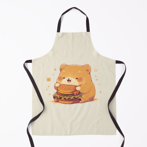 Item preview, Happy Bear Eating Hamburger  designed and sold by ArtstyleAlchemy.