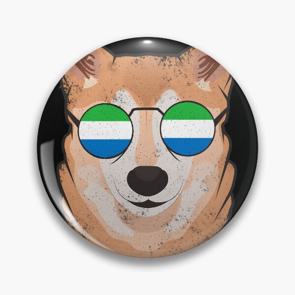 Item preview, Vintage Patriotic Shiba Inu Sierra Leonean Flag designed and sold by feether-store.