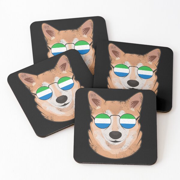 Item preview, Vintage Patriotic Shiba Inu Sierra Leonean Flag designed and sold by feether-store.