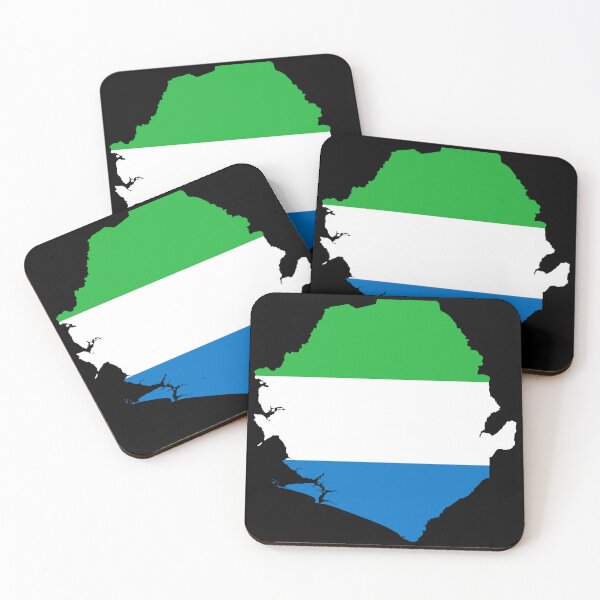 Item preview, Flag Map of Sierra Leone designed and sold by feether-store.