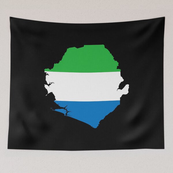 Item preview, Flag Map of Sierra Leone designed and sold by feether-store.