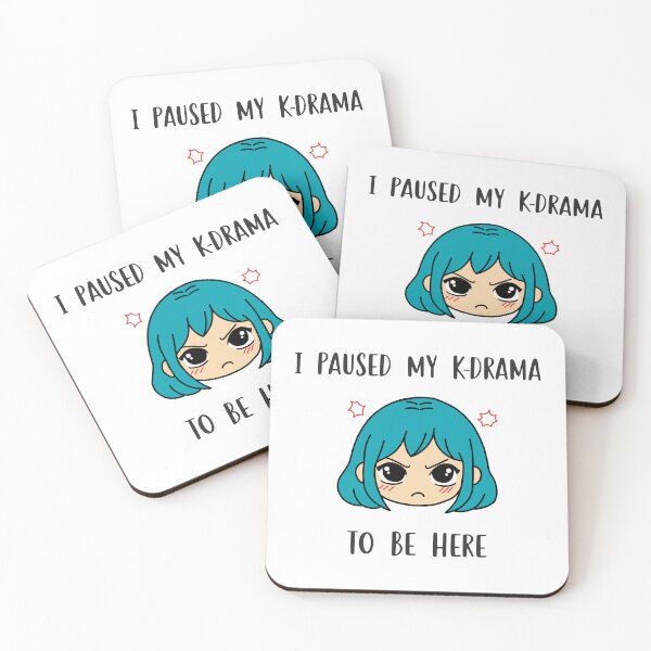 Item preview, I paused my k-drama to be here k-drama sticker blue designed and sold by My Favorite Store.