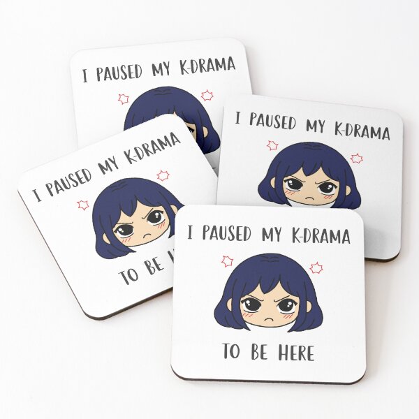 Item preview, I paused my k-drama to be here k-drama sticker dark blue designed and sold by My Favorite Store.