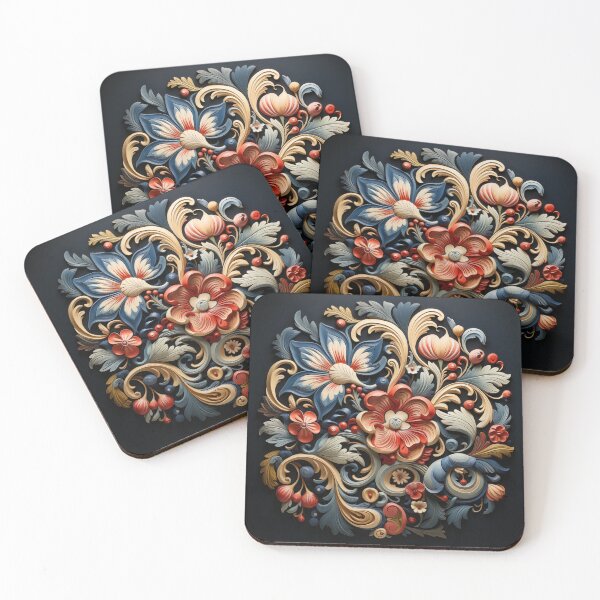 Item preview, Norwegian Rosemaling Traditional Flower Design designed and sold by Artmugic.