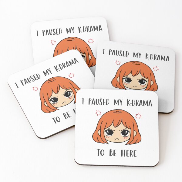 Item preview, I paused my k-drama to be here k-drama sticker orange designed and sold by My Favorite Store.