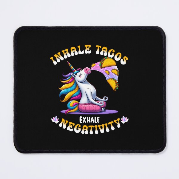Item preview, Funny Yoga Inhale Tacos Exhale Unicorn designed and sold by Betsytiptoe.