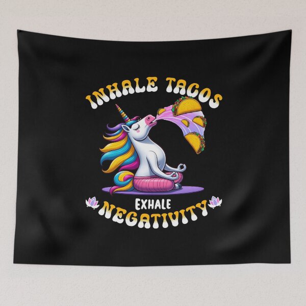 Item preview, Funny Yoga Inhale Tacos Exhale Unicorn designed and sold by Betsytiptoe.