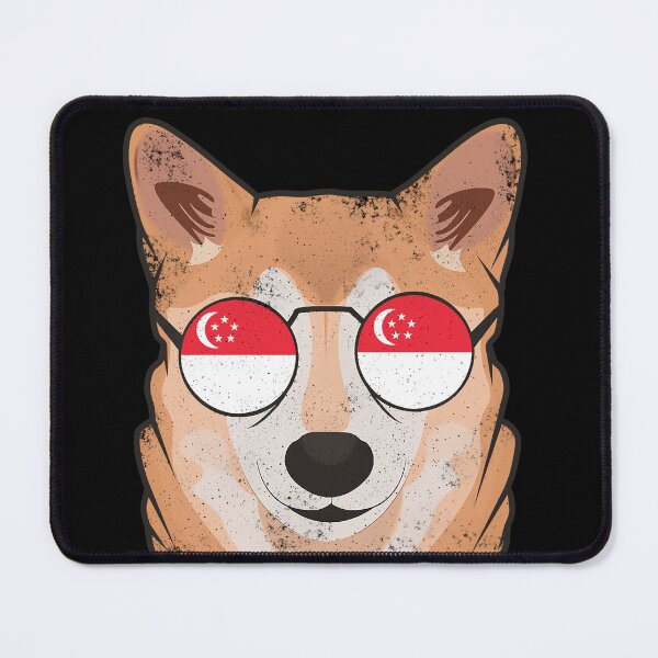 Item preview, Vintage Patriotic Shiba Inu Singaporean Flag designed and sold by feether-store.