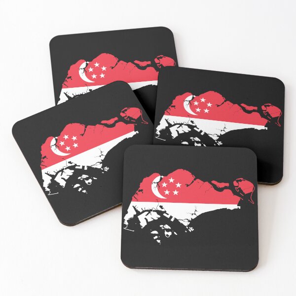 Aperçu de l'œuvre Carte de drapeau de Singapour créée et vendue par feether-store.