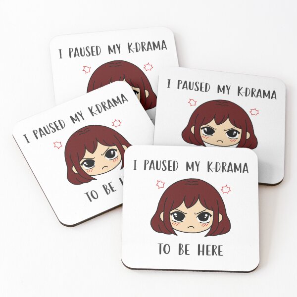 Item preview, I paused my k-drama to be here k-drama sticker brown designed and sold by My Favorite Store.