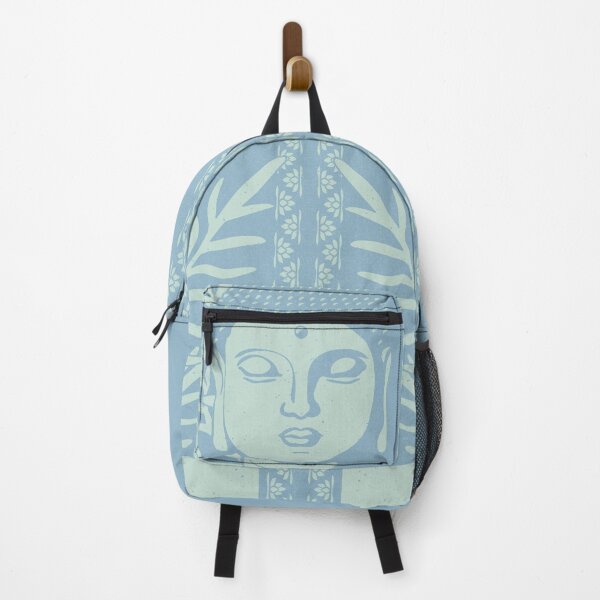 Item preview, Buddha Head Statue with Palm Fronds - Sky + Mint designed and sold by Irene Estelle.