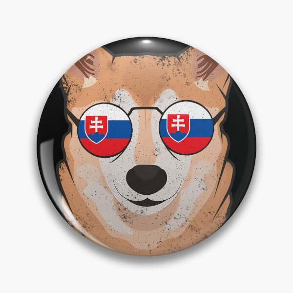 Item preview, Vintage Patriotic Shiba Inu Slovak Flag designed and sold by feether-store.