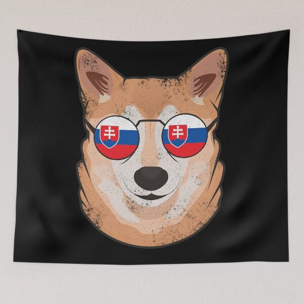 Item preview, Vintage Patriotic Shiba Inu Slovak Flag designed and sold by feether-store.