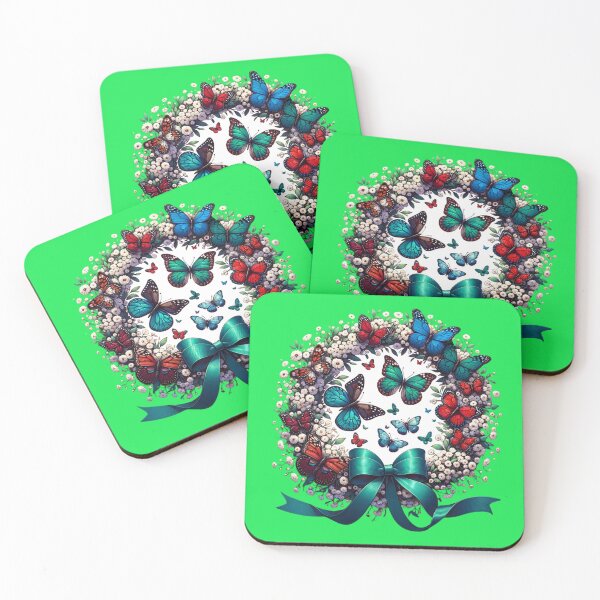 Item preview, Butterfly Wreath Stickers Elegance- Butterfly and Baby-Breath Wreath designed and sold by mymagicstoreus.