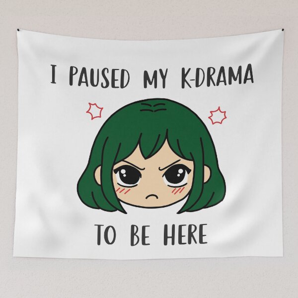 Item preview, I paused my k-drama to be here k-drama sticker green designed and sold by My Favorite Store.