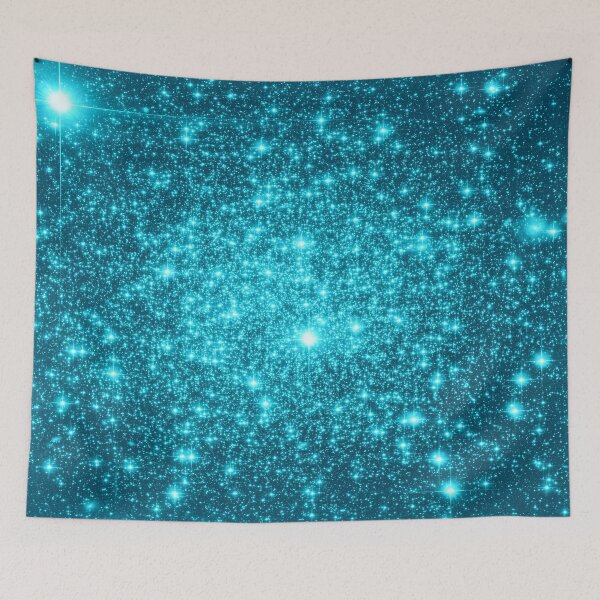 Aperçu de l'œuvre Étoiles scintillantes de la galaxie turquoise créée et vendue par 2sweetsDesign.