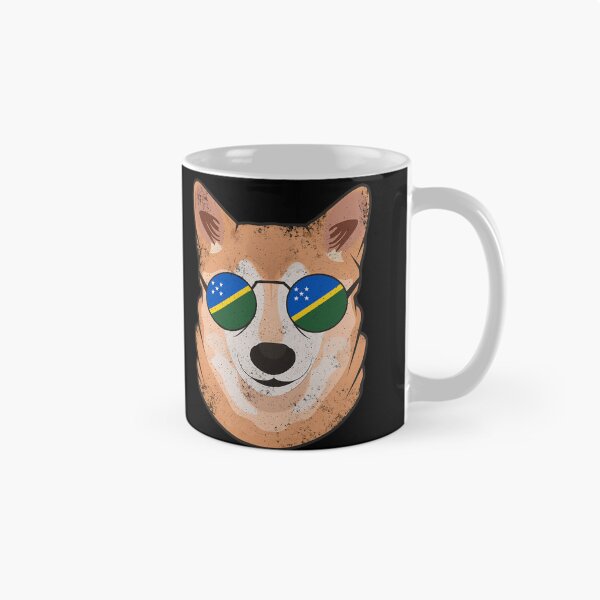 Artikelvorschau, Vintage patriotische Shiba Inu Solomon Islander Flagge entworfen und verkauft von feether-store.