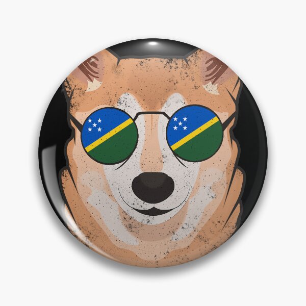 Item preview, Vintage Patriotic Shiba Inu Solomon Islander Flag designed and sold by feether-store.