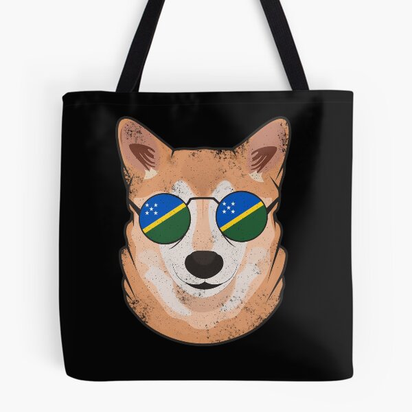 Item preview, Vintage Patriotic Shiba Inu Solomon Islander Flag designed and sold by feether-store.