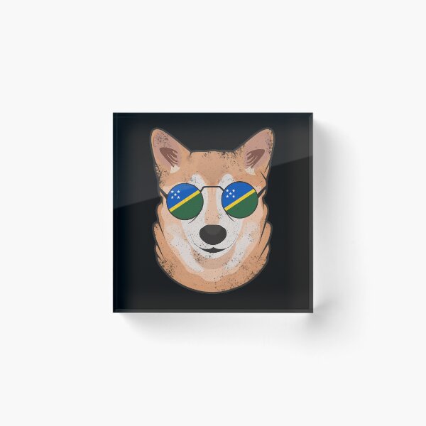 Item preview, Vintage Patriotic Shiba Inu Solomon Islander Flag designed and sold by feether-store.