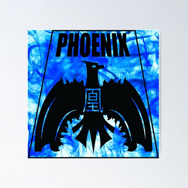 Item preview, Phoenix Logo in Black on Blue Flame designed and sold by AnneOminous.