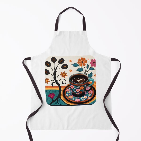 Item preview, Coffee and Flower Folk Art designed and sold by WondrousThings.