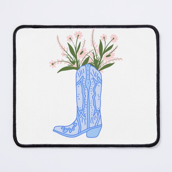 Item preview, Blue Cowboy Boot with Flowers designed and sold by Brianna McGill.
