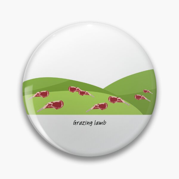 Item preview, Grazing lamb (chops) on green hills designed and sold by ProjectLui.