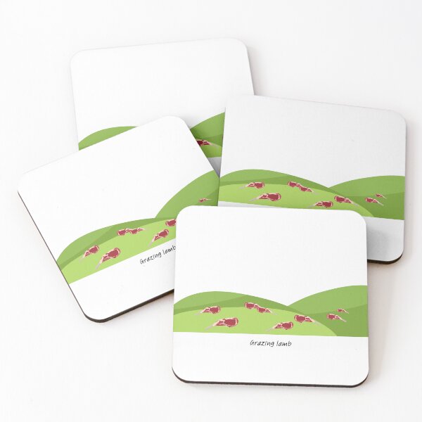 Item preview, Grazing lamb (chops) on green hills designed and sold by ProjectLui.