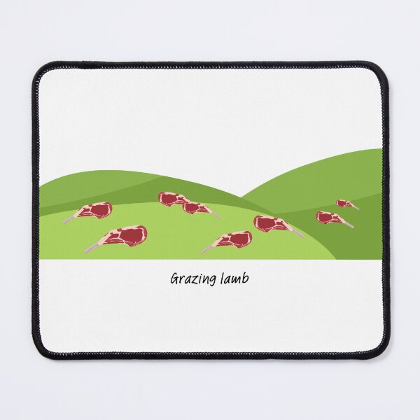 Item preview, Grazing lamb (chops) on green hills designed and sold by ProjectLui.