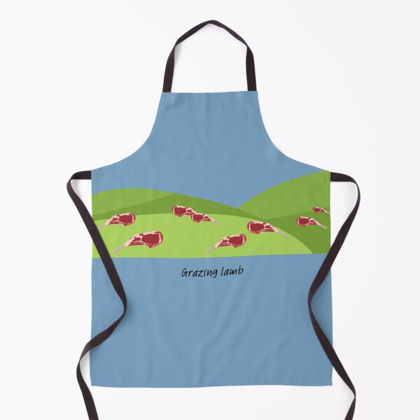 Item preview, Grazing lamb (chops) on green hills designed and sold by ProjectLui.