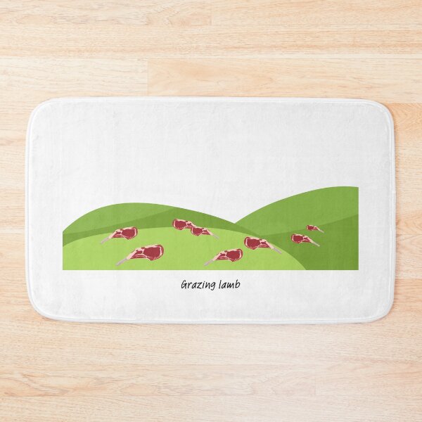 Item preview, Grazing lamb (chops) on green hills designed and sold by ProjectLui.