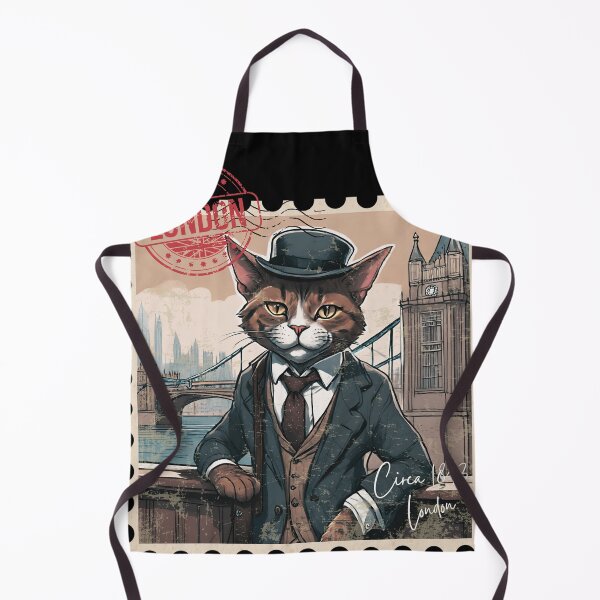 Item preview, Circa 1843 Gentleman Cat Vintage Mail Stamp Big Ben London designed and sold by CuriousMax.
