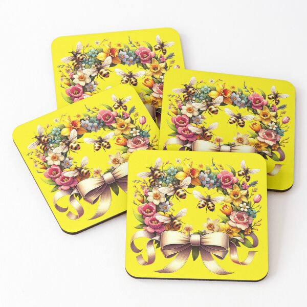 Item preview, Daffodils And Bees Wreath Stickers Elegance- Daffodils And Bees and Baby-Breath Wreath Volume 2 designed and sold by mymagicstoreus.