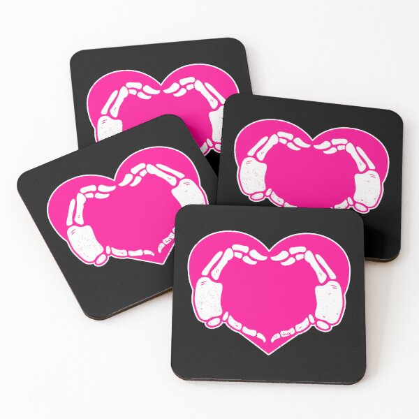 Item preview, heart skeleton hands gothic valentine pink  designed and sold by Gossip Rag.