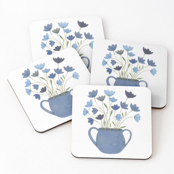 Item preview, Jar with Blue Flowers designed and sold by PrimeInk.