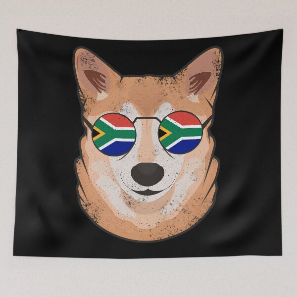 Item preview, Vintage Patriotic Shiba Inu South African Flag designed and sold by feether-store.