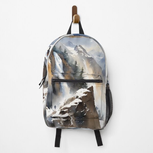 Item preview, Snow mountain with rainbow on waterfall, climber's poetry and dream, watercolor designed and sold by boyangyang.