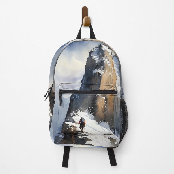Item preview, Snow mountain with rainbow on waterfall, climber's poetry and dream, watercolor designed and sold by boyangyang.