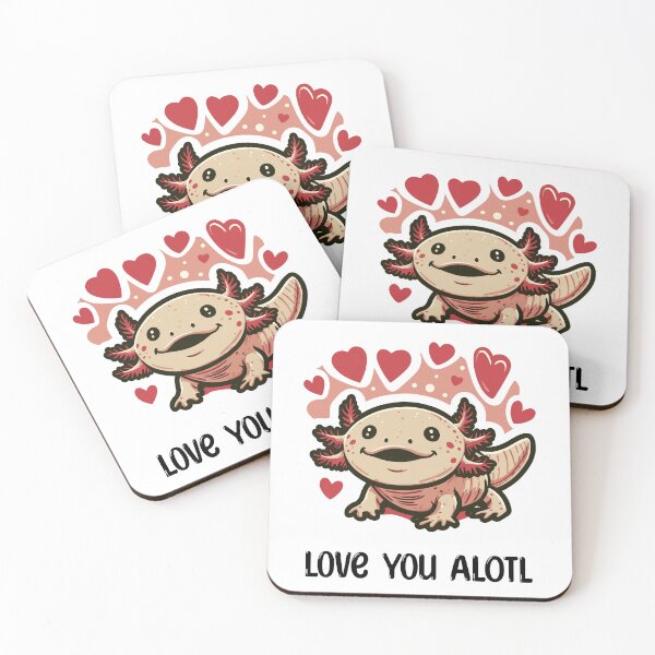 Item preview, Cute Axolotl Love You Valentines Day  designed and sold by DinoKate.