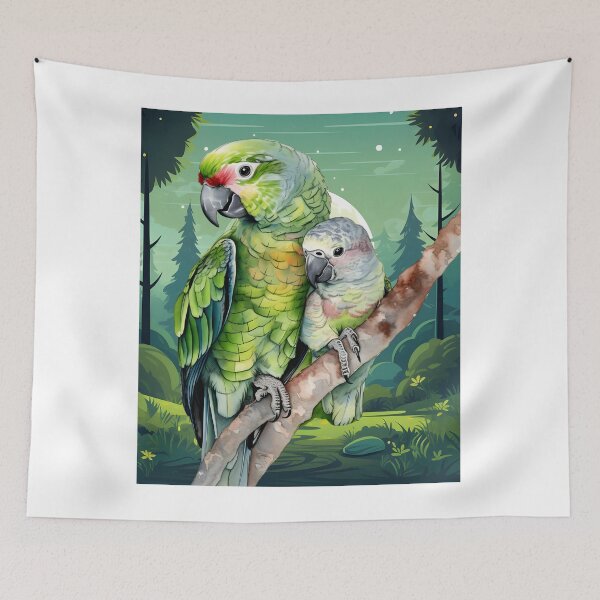 Item preview, Gift Dove Realistic Nature Trees Birds Amazon Parrot designed and sold by TRENDDREAMER ⭐⭐⭐⭐⭐.