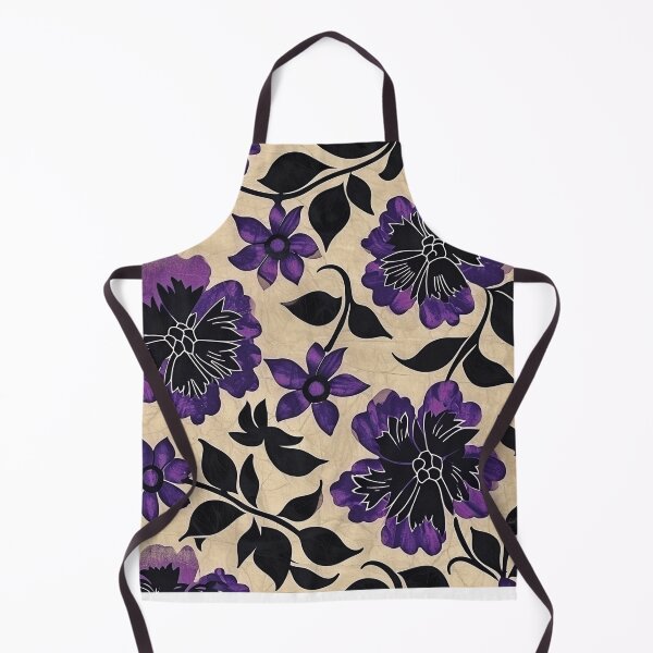Item preview, Vintage Violet Flowers Batik Pattern designed and sold by HausKatz.