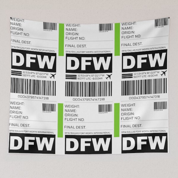 Item preview, DFW Dallas Fort Worth International Airport Luggage Tag Sticker designed and sold by ccooll.