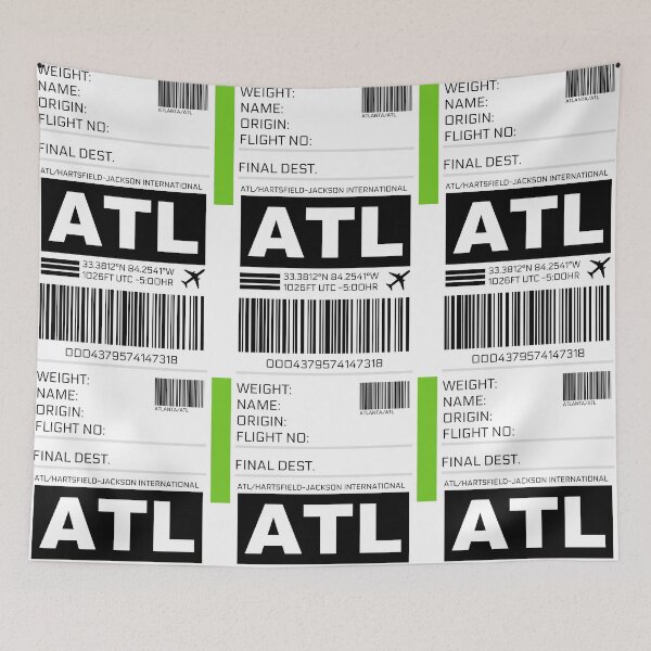 Item preview, ATL Atlanta Hartsfield-Jackson International Airport Luggage Tag Sticker designed and sold by ccooll.