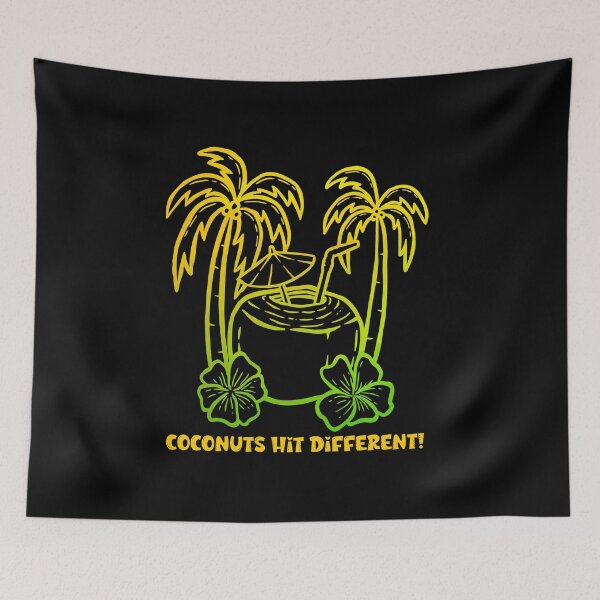 Item preview, COCONUTS HIT DIFFERENT - Vivid Tropics - Crazy for Coconuts - Sunset, Sunrise designed and sold by Sun Sand & Sea Art.