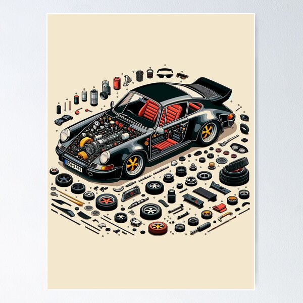 Item preview, Knolling Porsche 911/930 Car Model designed and sold by ZeroGFX.