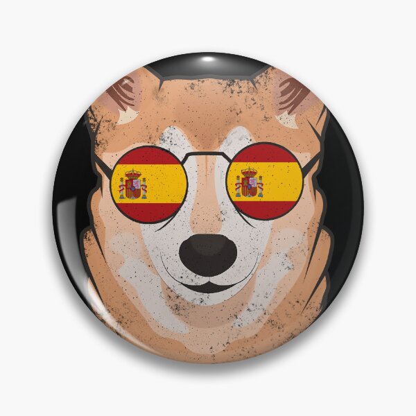 Artikelvorschau, Vintage patriotische Shiba Inu spanische Flagge entworfen und verkauft von feether-store.